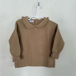 Rahigo Toddler Girls Brown Knit Peter Pan Collared Sweater, Size 5Y